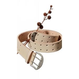 NEW FREE PEOPLE women's double cross leather belt in beige
